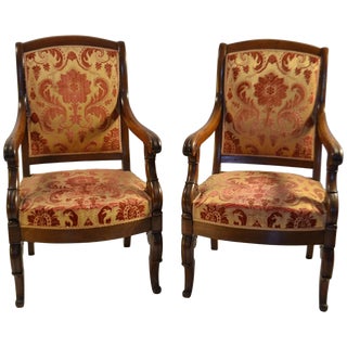 Louis-Phillippe Mahogany Fauteuils - a Pair For Sale