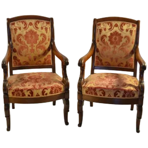 Louis-Phillippe Mahogany Fauteuils - a Pair