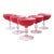 Italian Murano Red White Champagne Coupes Glasses by Carlo Moretti, Mid-20th C For Sale