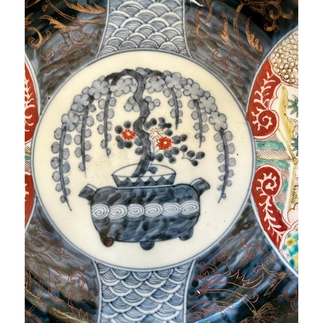 Large Antique Japanese Imari Porcelain Center Bowl For Sale - Image 4 of 9