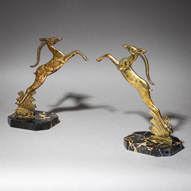 Art Deco Art Deco Bookends with Gazelles, circa 1930 For Sale - Image 3 of 16