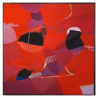 Red Composition - Oil on Canvas by Marcello Avenali - 1970s 1970s For Sale