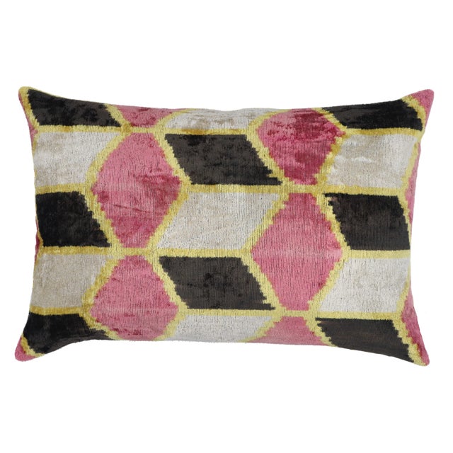 Pink Contemporary Dirty Pink Handmade Velvet Throw Pillow & Down Insert For Sale - Image 8 of 8