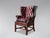 Animal Skin Antique Burgundy Brown Leather Wing Chair, 1880 For Sale - Image 7 of 7