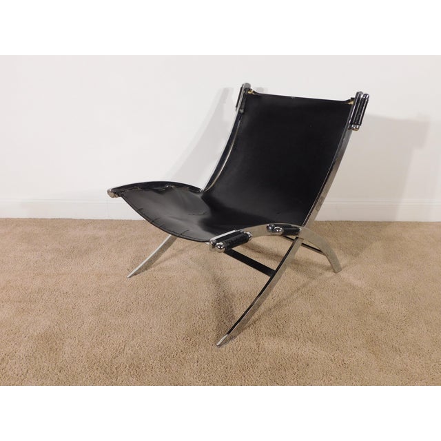 Leather Scissor Chair by Antonio Citterio for Flexform Italia, Circa 1980s For Sale - Image 15 of 18