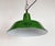 Green Industrial Green Enamel Factory Pendant Lamp from Revo, 1950s For Sale - Image 8 of 17