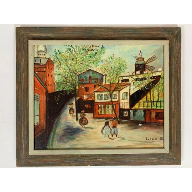 Wood Mid Century Framed Oil Painting on Board - Signed For Sale - Image 7 of 7