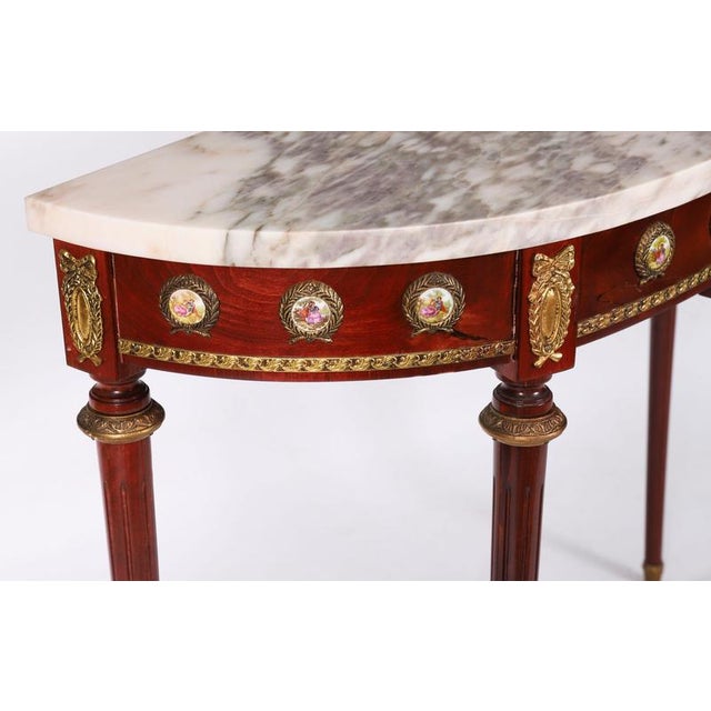 Vintage French Console Table in Sevres Porcelain and Ormolu Mounts, 1950s For Sale - Image 14 of 16