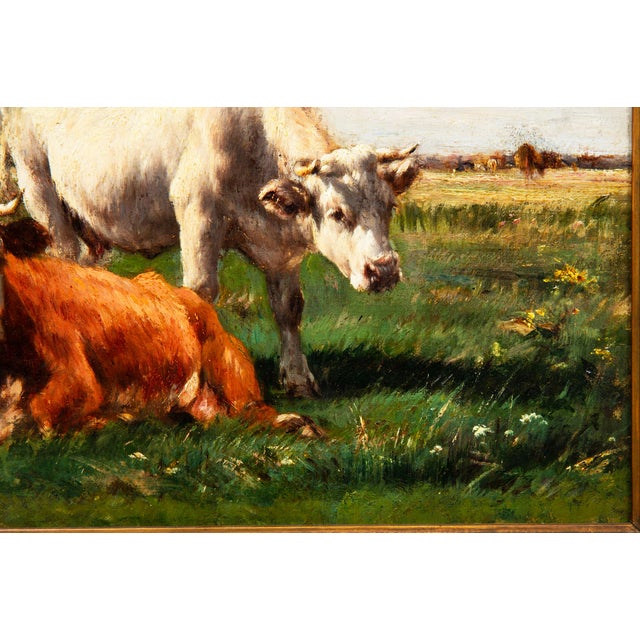 French Barbizon Antique Pastoral Landscape Painting by Marie Dieterle For Sale - Image 6 of 18
