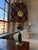 Vintage Emerald Green & Brass Table Lamp With Custom Tartan Shade and English Bridle Medallion For Sale In Birmingham - Image 6 of 6