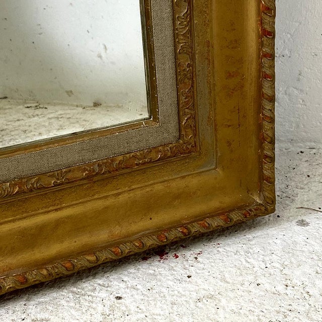 Louis XVI Mirror in Wood and Gilded Stucco For Sale - Image 9 of 11