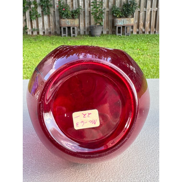1930s Bohemian 10" Ruby Red Decanter Victorian Sterling Silver Overlay For Sale - Image 9 of 11