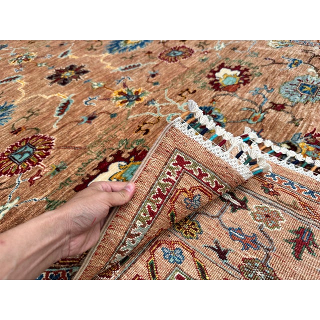 Camel Sultanabad Hand-Knotted Wool Rug - 9'3" X 6'9" For Sale - Image 16 of 17