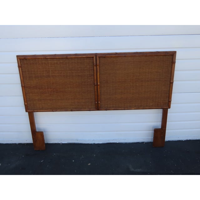 American of Martinsville Hollywood Regency Bamboo Full Queen Size Headboard 6452 For Sale - Image 12 of 13