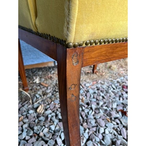 Vintage Curved Arm Upholstered Armchair For Sale - Image 10 of 13