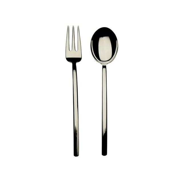 Contemporary Mepra Due 2-Piece Serving Set (fork & Spoon), Champage For Sale - Image 3 of 3