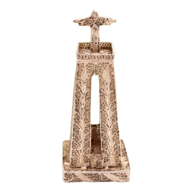 Christ the King Miniature in Silver Filigree For Sale
