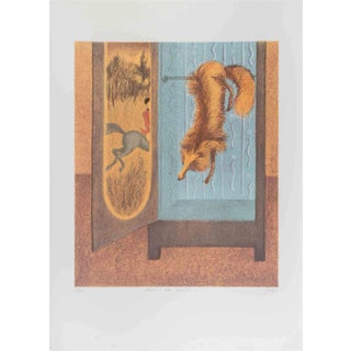 Enrico Benaglia, The Fox, Lithograph, 1990s For Sale