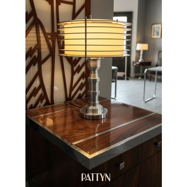 Silver 1930s Rare Walter Von Nessen Pattyn Lamp - a Pair For Sale - Image 8 of 11