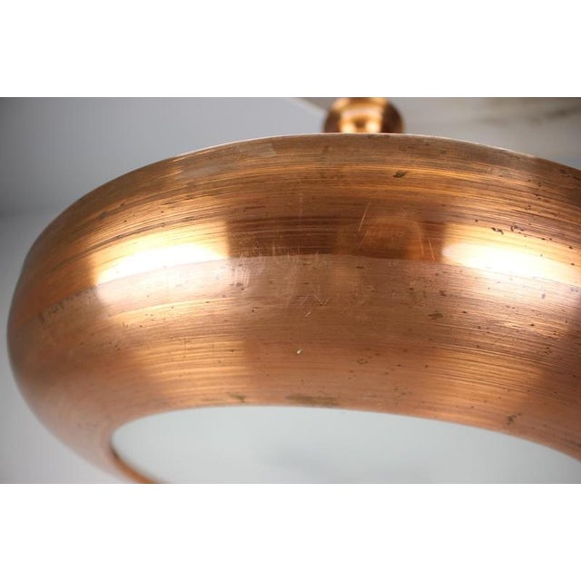 Metal Large Art Deco Copper UFO Pendant, Former Czechoslovakia, 1930s For Sale - Image 7 of 15