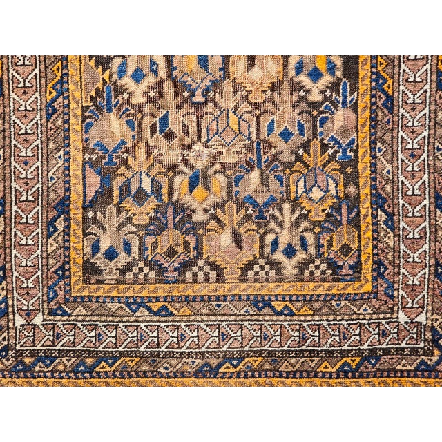 Late 19th Century Antique Baluch Tribal Area Rug, Handwoven Wool, Allover Geometric Pattern For Sale - Image 5 of 18