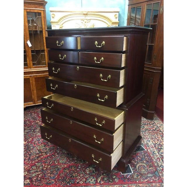 Brown Vintage Chest on Chest, Mahogany Tall Chest of Drawers, Lexington Furniture For Sale - Image 8 of 15