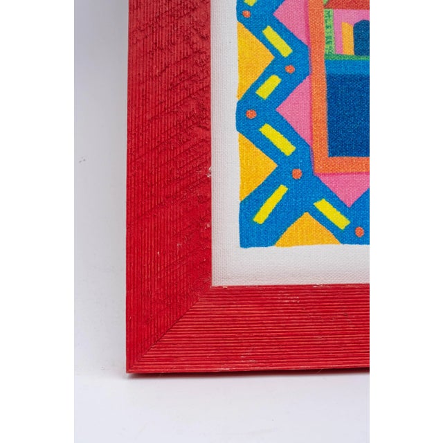 Pair of Tropical Caribbean Paintings "Red House & Bananas" and a Village (Untitled) Signed For Sale - Image 15 of 18