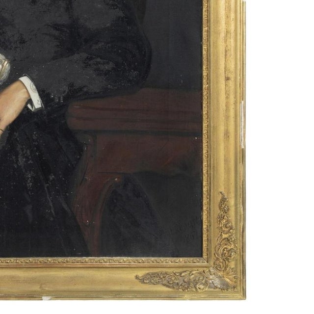 J. Stewart, Portrait of a Lady, Oil on Canvas For Sale - Image 5 of 6