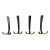 Black 4 Wall-Mounted Brass Hooks by Hertha Baller, Austria, 1950s, Set of 4 For Sale - Image 8 of 8