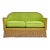 Green Upholstered Rattan Loveseat For Sale