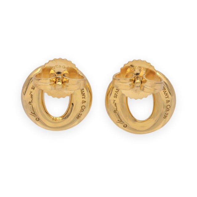 Early 21st Century Tiffany & Co. Elsa Peretti Sevillana Stud Earrings 18k Yellow Gold Small, A Pair For Sale - Image 5 of 9