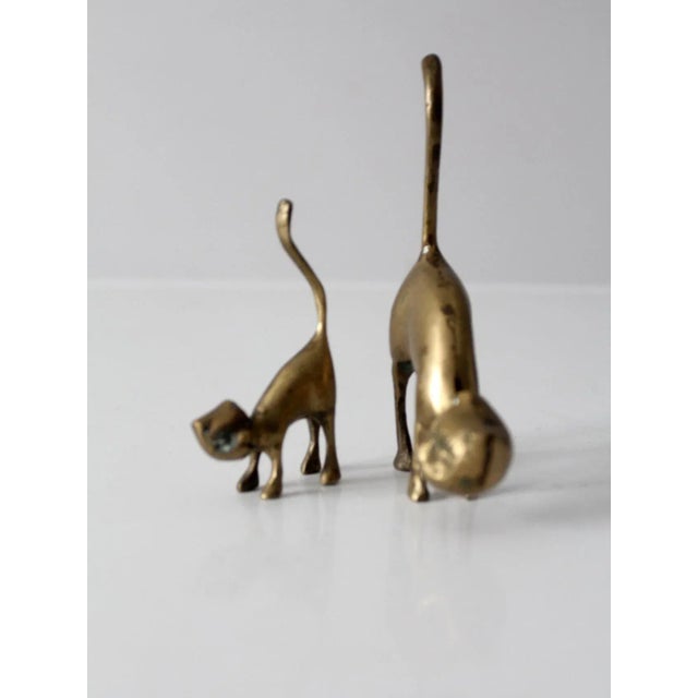 Mid 20th Century Mid Century Brass Cats Pair For Sale - Image 5 of 9