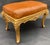 Pair of Italian Gilt-Wood Benches With Brown Leather Upholstery, 20th Century. For Sale - Image 4 of 9