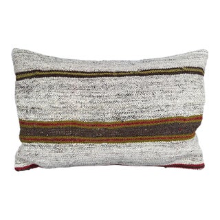 Turkish Hemp Pillow Cushion Natural Beige Brown Pillow Cushion Cover 16" x 24" For Sale