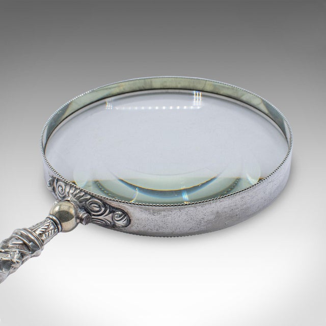 Antique Reader's Magnifying Glass, English, Silver Plate, Library Aid, Victorian For Sale - Image 10 of 10