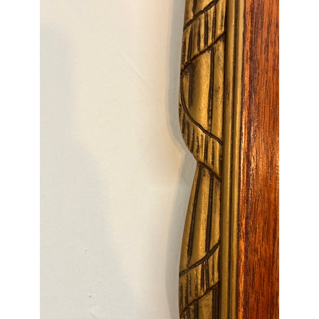 1940s Federal Style Mahogany Wall Mirror With Gilt Eagle Crest For Sale - Image 5 of 7