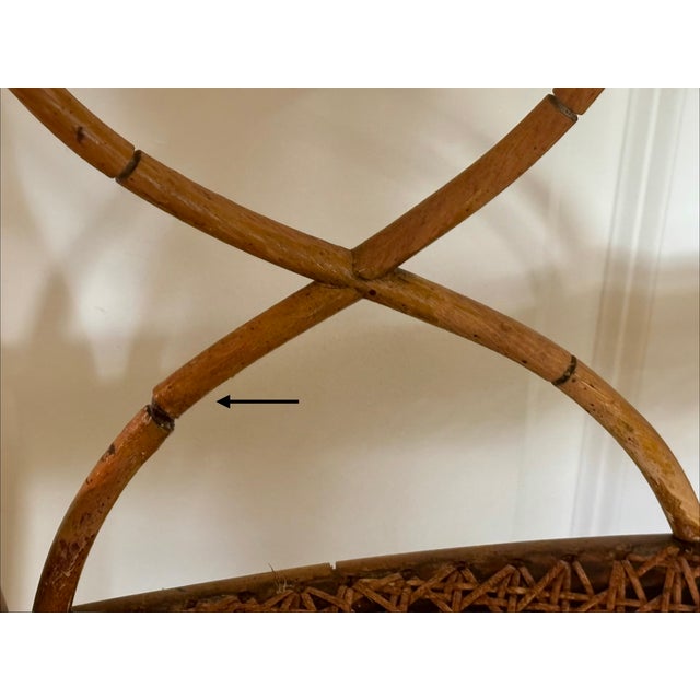 Vintage English Faux Bamboo Oval Back Armchairs in the Manner of Tom Parr for Colefax & Fowler For Sale - Image 16 of 17
