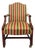 Hekman Mahogany Regency Style Library Armchair With Brass Casters & Striped Upholstery For Sale