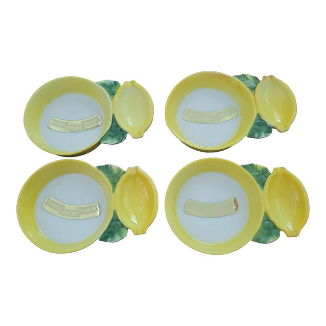 Vintage Georges Briard Lemon Coasters- Set of 4 For Sale