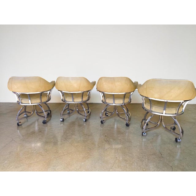 Mid-Century Modern Mid Century Rolling Dining Chairs For Sale - Image 3 of 9