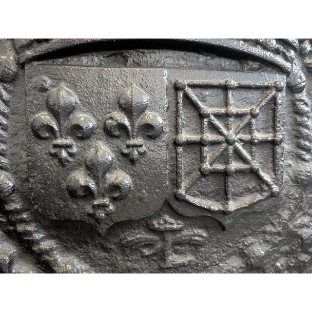 Antique Fireplace Plaque Bearing the Arms of Louis XIII For Sale - Image 4 of 5