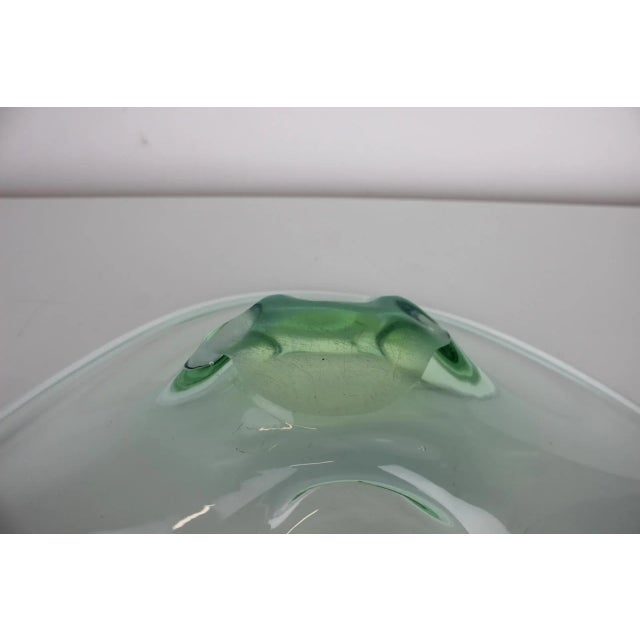 Wood Mid-Century Art Glass Bowl by Zelezno Borske Sklo, 1960s For Sale - Image 7 of 8