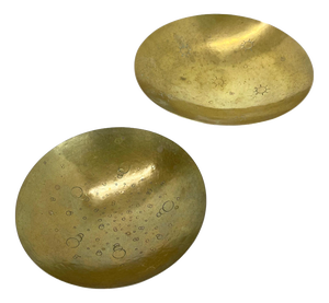 Bauhaus Brass Shell Plates from Hayno Focken, Germany, 1950s, Set of 2