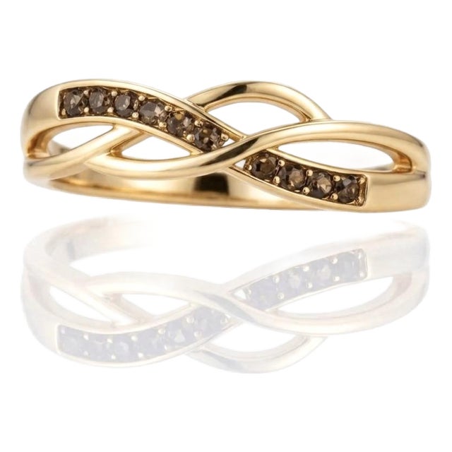 Smoky Topaz Infinity Design Ring, Wedding Engagement Brown Gemstone Ring Us 7 For Sale