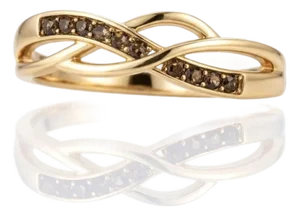 Smoky Topaz Infinity Design Ring, Wedding Engagement Brown Gemstone Ring Us 7