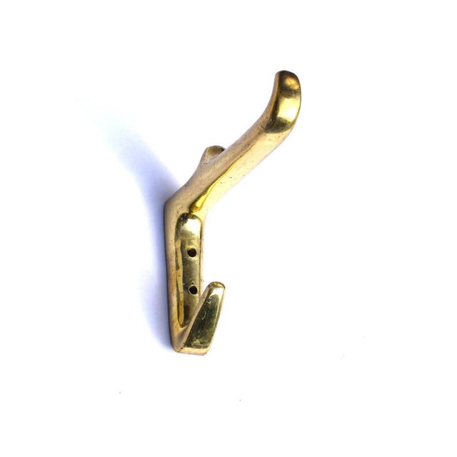 Metal Brass Model 4965 Hooks by Carl Auböck II for Werkstätte Carl Auböck, 1950s, Set of 3 For Sale - Image 7 of 10