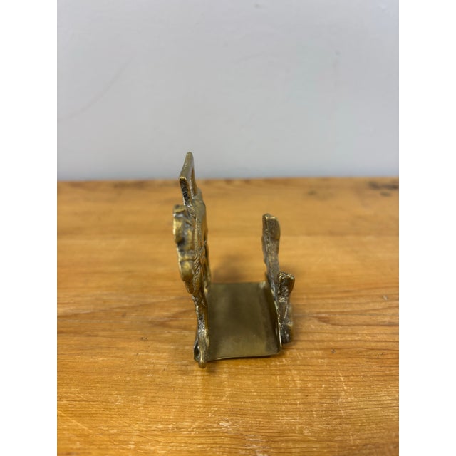 Early 20th Century Vintage English Brass Horse and Dog Letter Rack For Sale - Image 5 of 6