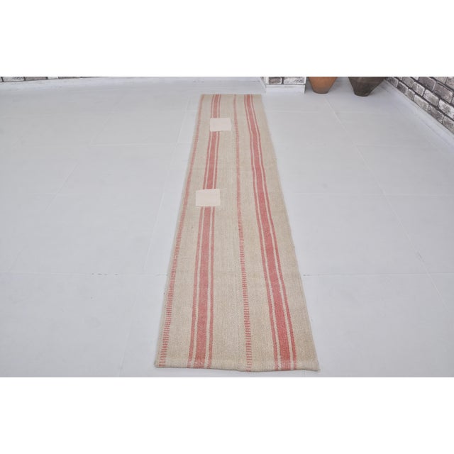 Turkish Vintage Anatolian Hemp Runner Rug For Sale - Image 3 of 6