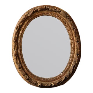 19th Century French Oval Plaster Mirror For Sale