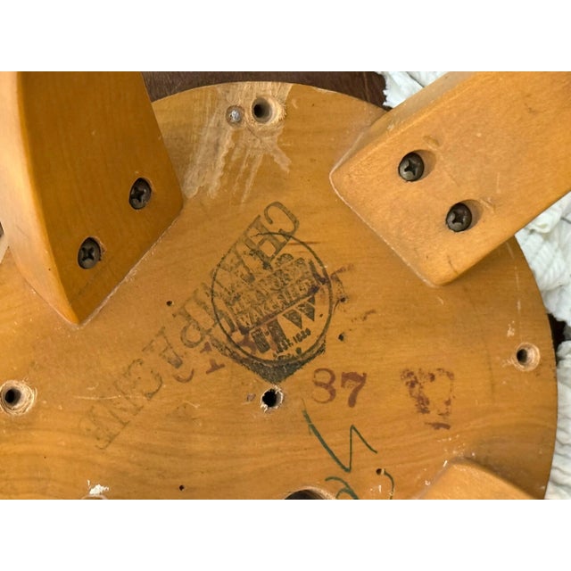 Mid-Century Modern Heywood Wakefield Swivel Vanity Stool For Sale In Philadelphia - Image 6 of 6